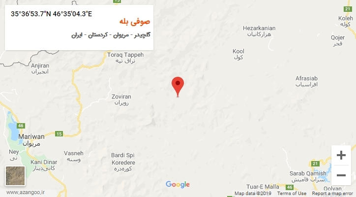 روستای صوفی بله بر روی نقشه