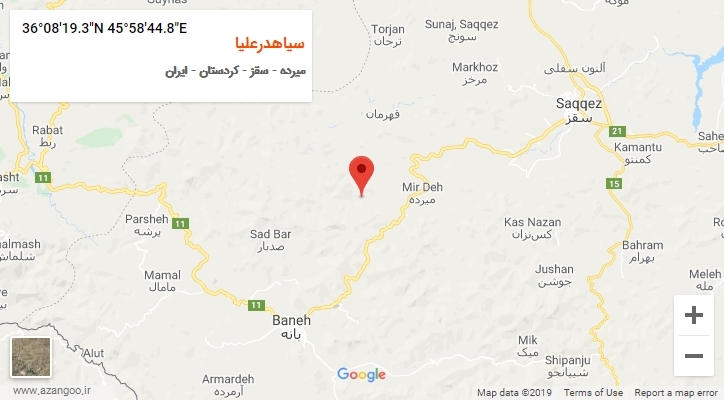 روستای سیاهدرعلیا بر روی نقشه