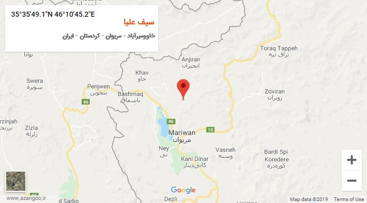 روستای سیف علیا بر روی نقشه