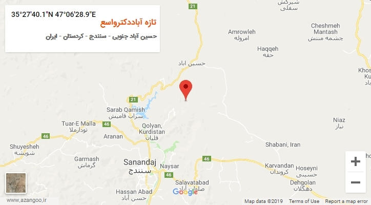 روستای تازه آباددکترواسع بر روی نقشه