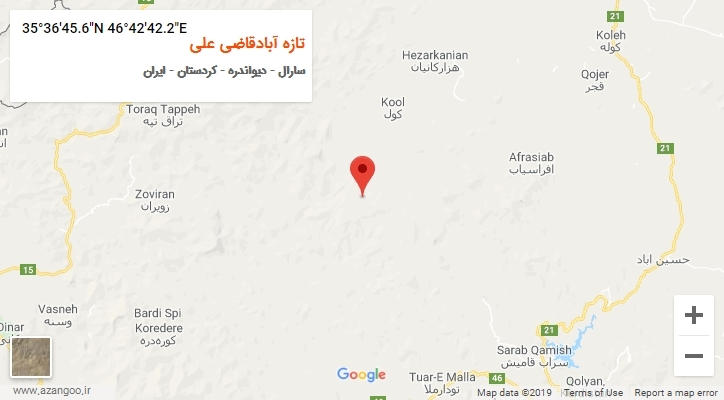 روستای تازه آبادقاضی علی بر روی نقشه