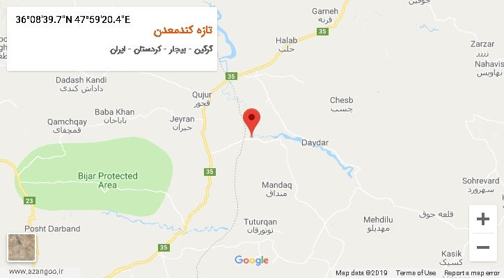 روستای تازه کندمعدن بر روی نقشه