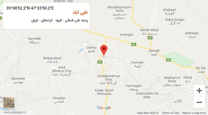 روستای تقی آباد بر روی نقشه