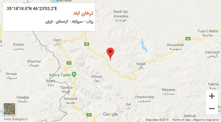 روستای ترخان آباد بر روی نقشه