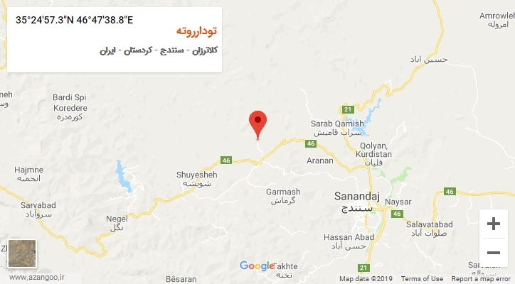 روستای تودارروته بر روی نقشه