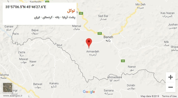 روستای توکل بر روی نقشه