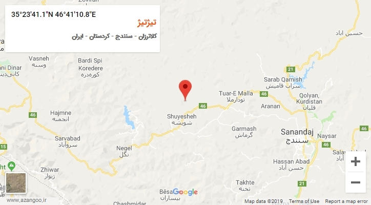روستای تیژتیژ بر روی نقشه