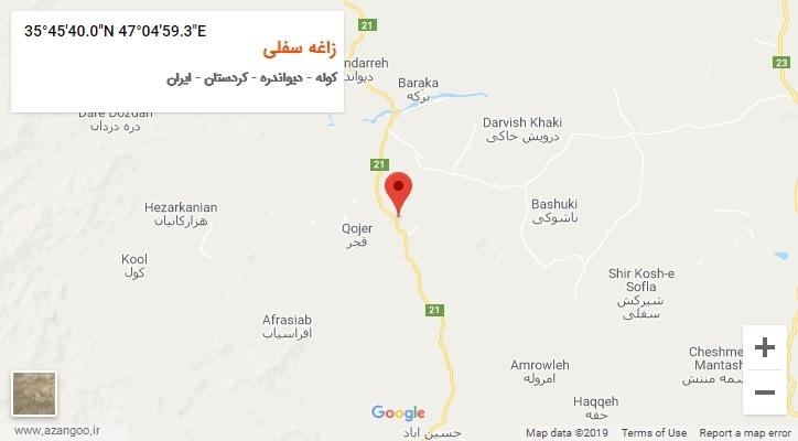 روستای زاغه سفلی بر روی نقشه