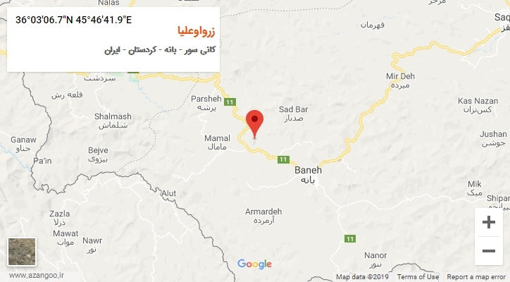 روستای زرواوعلیا بر روی نقشه