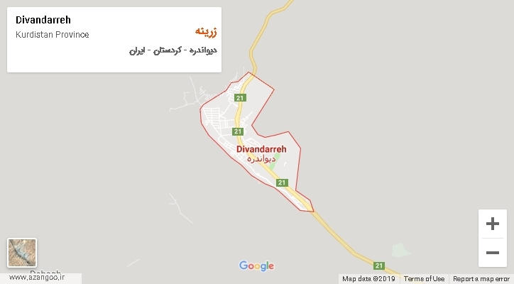 دهستان زرینه بر روی نقشه