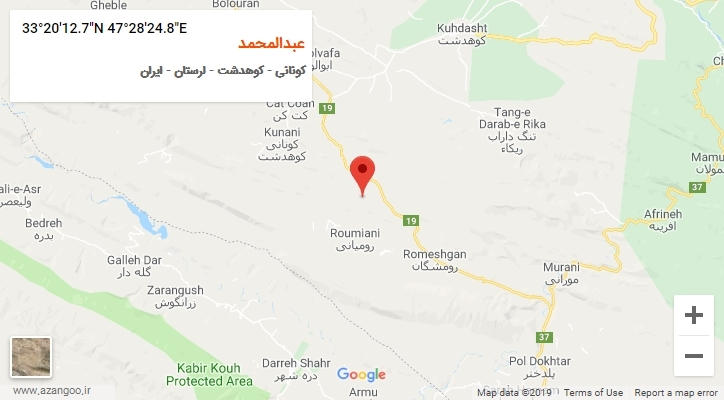 روستای عبدالمحمد بر روی نقشه