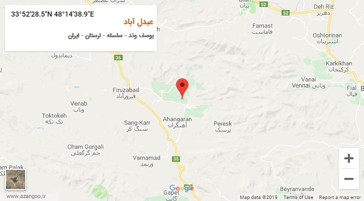 روستای عبدل آباد بر روی نقشه