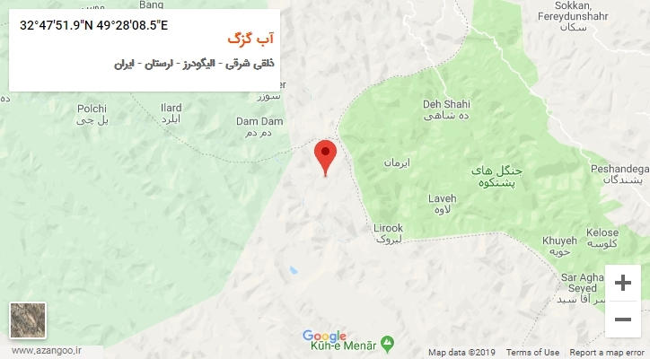 روستای آب گزگ بر روی نقشه
