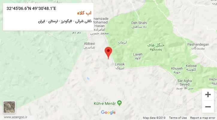 روستای اب کلاه بر روی نقشه