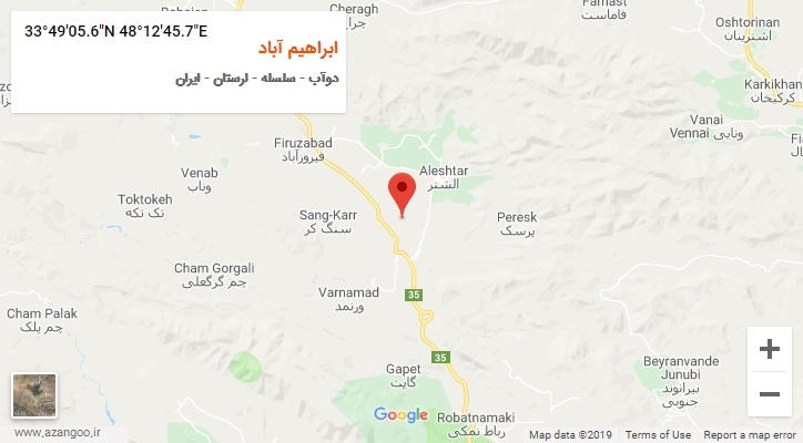 روستای ابراهیم آباد بر روی نقشه