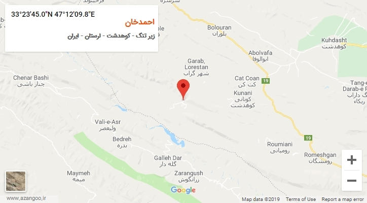 روستای احمدخان بر روی نقشه