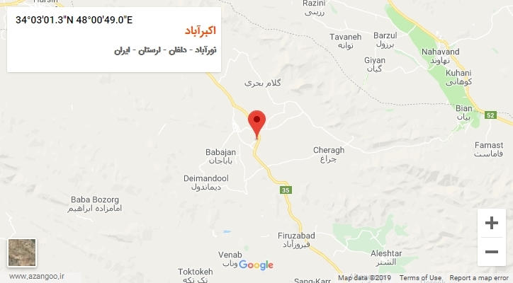 روستای اکبرآباد بر روی نقشه