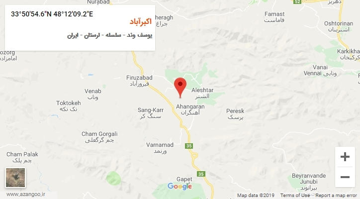 روستای اکبرآباد بر روی نقشه