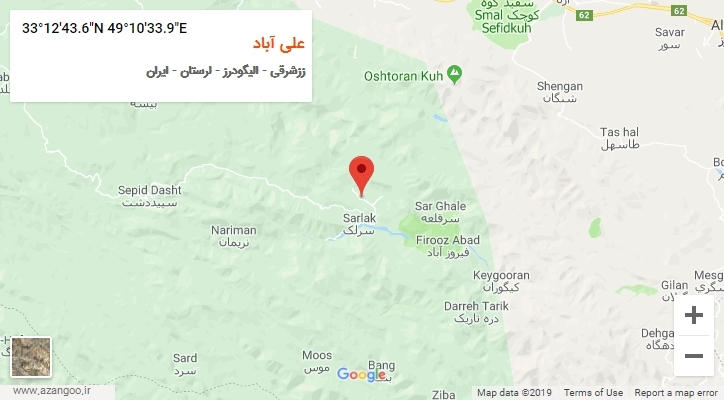 روستای علی آباد بر روی نقشه
