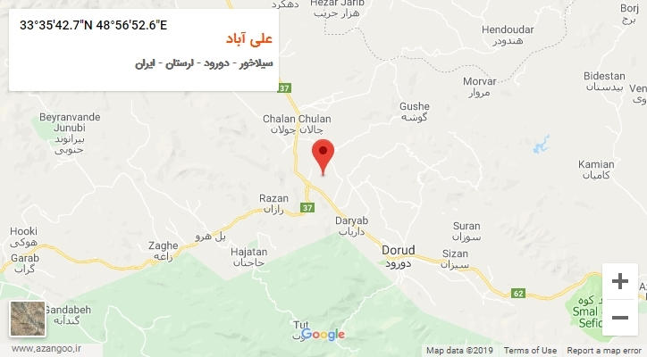 روستای علی آباد بر روی نقشه