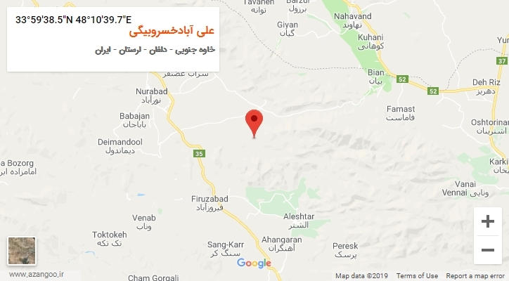 روستای علی آبادخسروبیگی بر روی نقشه