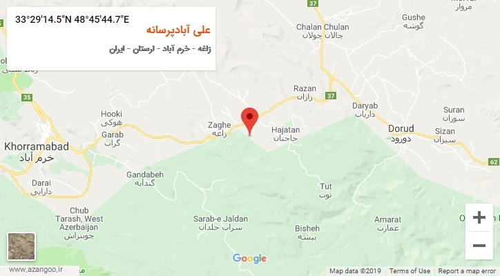 روستای علی آبادپرسانه بر روی نقشه