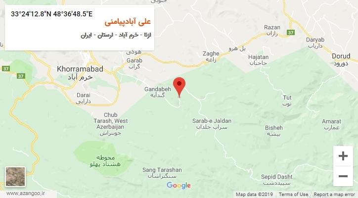 روستای علی آبادپیامنی بر روی نقشه