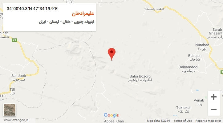 روستای علیمرادخان بر روی نقشه