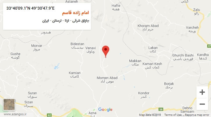روستای امام زاده قاسم بر روی نقشه