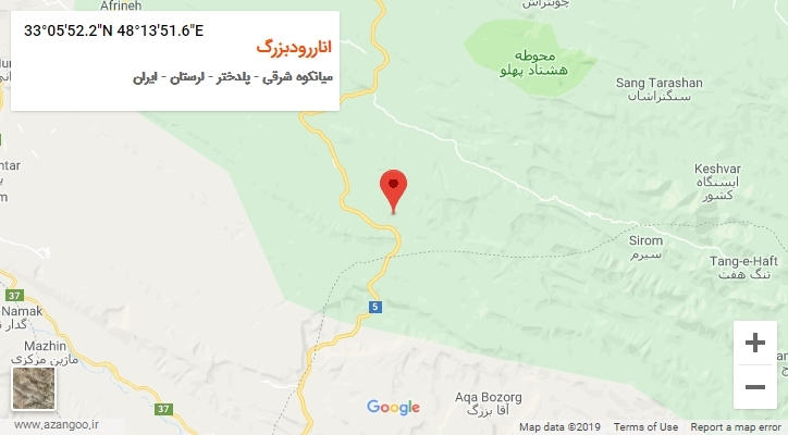 روستای اناررودبزرگ بر روی نقشه