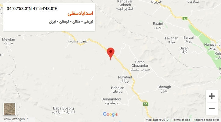 روستای اسدآبادسفلی بر روی نقشه
