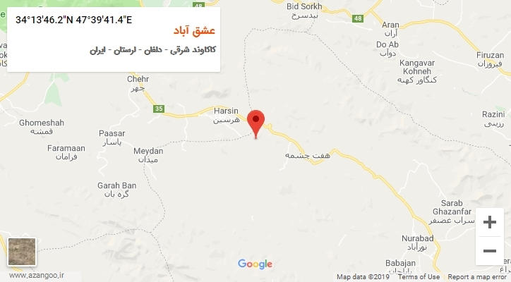 روستای عشق آباد بر روی نقشه
