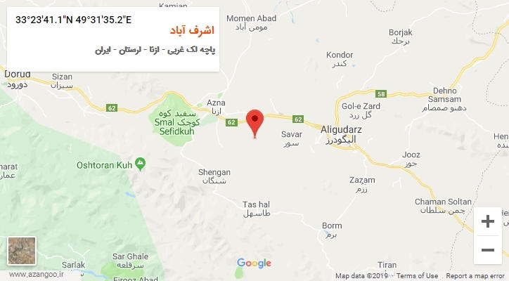 روستای اشرف آباد بر روی نقشه