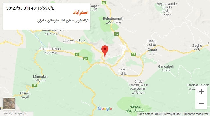 روستای اصغرآباد بر روی نقشه