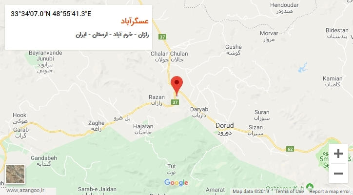 روستای عسگرآباد بر روی نقشه