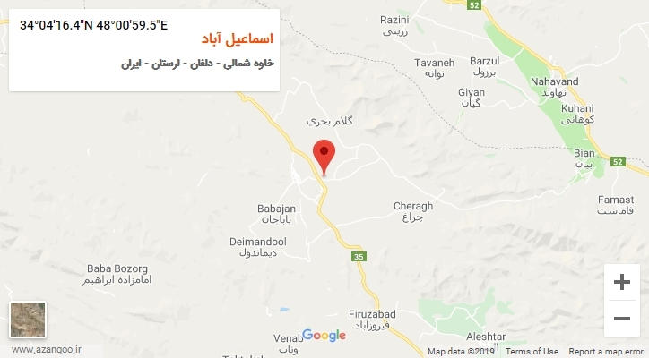 روستای اسماعیل آباد بر روی نقشه