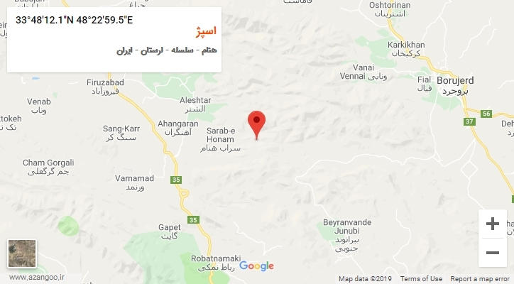 روستای اسپژ بر روی نقشه