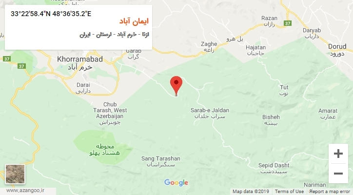 روستای ایمان آباد بر روی نقشه