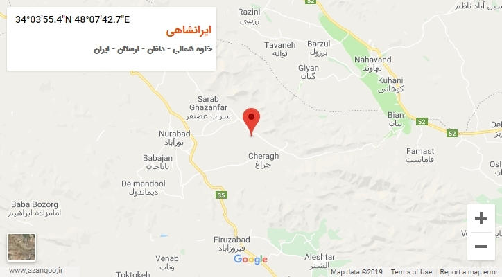 روستای ایرانشاهی بر روی نقشه
