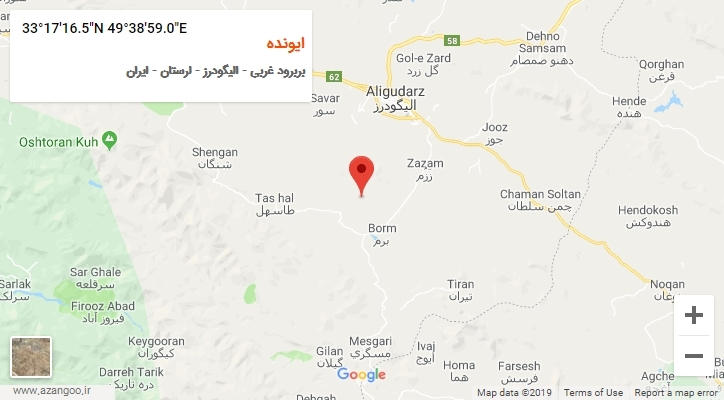 روستای ایونده بر روی نقشه