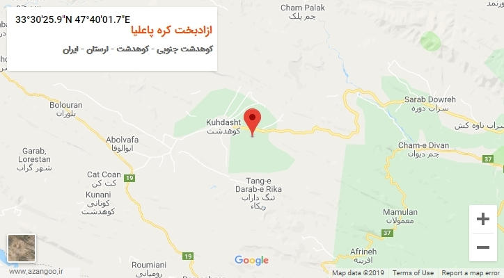 روستای ازادبخت کره پاعلیا بر روی نقشه