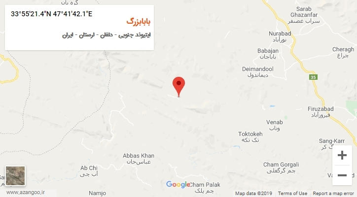 روستای بابابزرگ بر روی نقشه