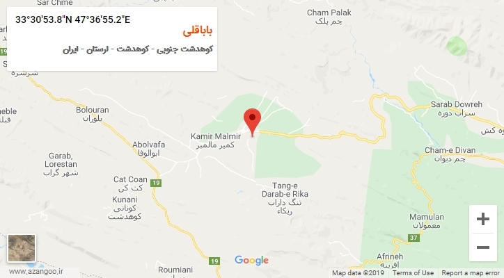 روستای باباقلی بر روی نقشه