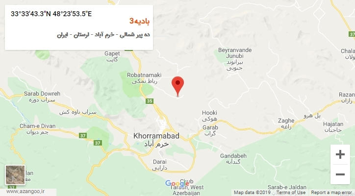 روستای بادیه3 بر روی نقشه