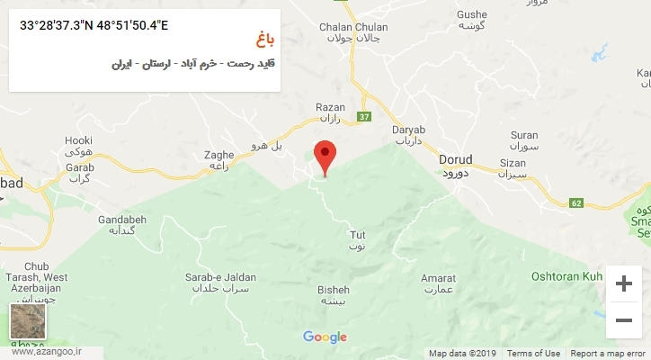 روستای باغ بر روی نقشه