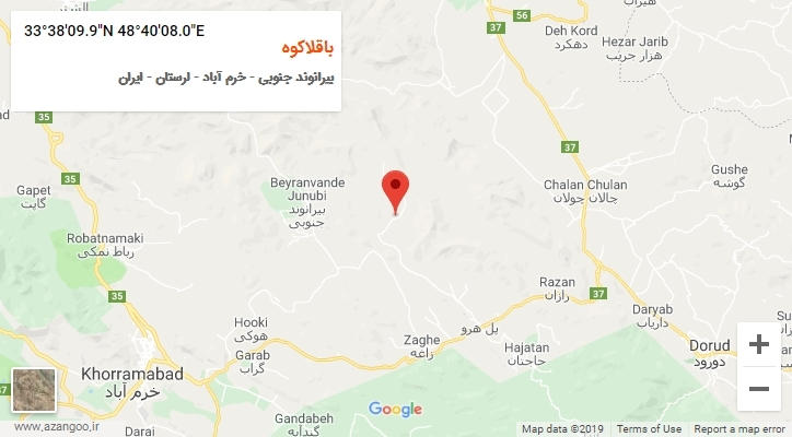 روستای باقلاکوه بر روی نقشه