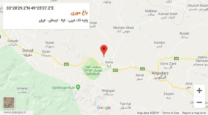 روستای باغ موری بر روی نقشه