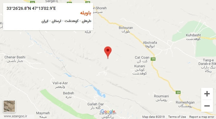 روستای باویله بر روی نقشه