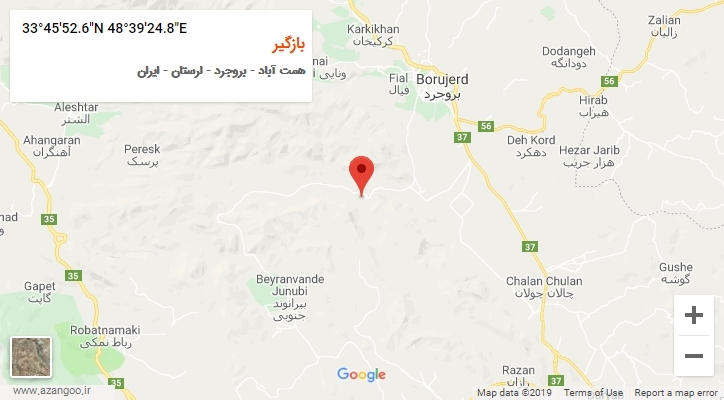 روستای بازگیر بر روی نقشه