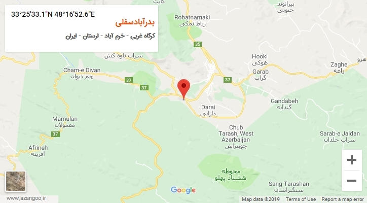 روستای بدرآبادسفلی بر روی نقشه